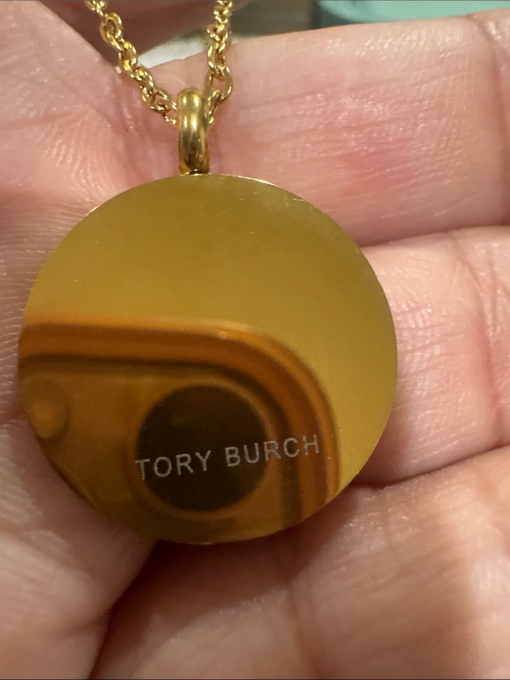 Tory Burch Green Enamel and Gold Logo Necklace, Bracelet & Earrings Set